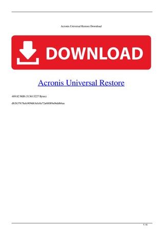 Acronis universal restore iso download